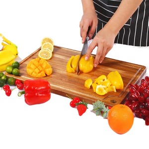 Acacia <b>Wood</b> Cutting Board Square 45.7x30.4x2cm Kitchen Chopping <b>Block</b> For Fruits Vegetables - Product Image 2
