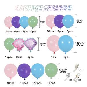 Kit d'arche de guirlande de ballons sirène personnalisée, petits ballons de fête pour anniversaire de sirène et décorations de fête sous la mer - Product Image 3