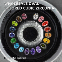 Pierre précieuse en zircon cubique synthétique de forme ovale spéciale, taille machine, traitée thermiquement, colorée, 4*6mm-12*14mm, prix d'usine en gros