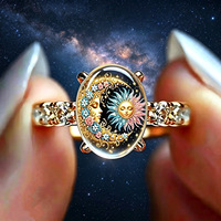 Cincin Potret Perawan Maria Berlapis Tembaga dengan Zirkon, Cincin Oval Bergambar Tokoh Religius, Perhiasan Wanita untuk Pemakaian Sehari-hari, Hadiah