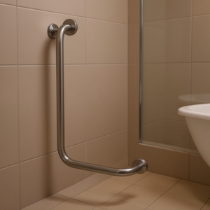 Main courante d'angle avec poteau gauche 73 cm en acier inoxydable pour la sécurité et le soutien - Product Image 3