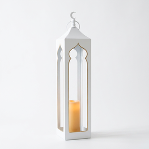 Faroles Altos de Metal Blanco con Diseño de Mezquita, Populares entre los Fabricantes, para Decoraciones de Ramadán - Product Image 2