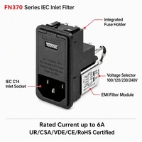 FN378-6-21 Support de fusible IEC avec filtre EMI/RFI et sélecteur de tension 250VAC 6A, montage sur panneau, pour matériel ferroviaire, livraison rapide