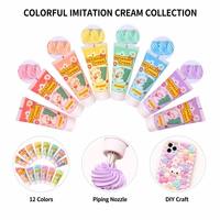 Kit de colle crème fouettée en silicone non toxique de 50g pour la fabrication de coques de téléphone DIY, adhésif crème de simulation pour loisirs créatifs pour enfants