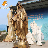Statue grandeur nature de Vierge Marie en bronze de sculpture d'église religieuse pour la décoration extérieure