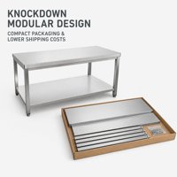 Table de travail de cuisine en acier inoxydable 304 poli, réglable en hauteur, démontable, fabriquée en Chine par Ruineng, capacité de charge de 300 kg/m