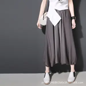 Summer new style casual loose nine-point pants bloomers women's wide-leg skirt pants