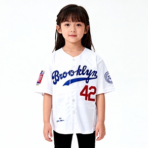 Maillot de baseball de Brooklyn, best-seller, <span class=keywords><strong>Jackie</strong></span> <span class=keywords><strong>Robinson</strong></span> # 42 Vintage Brodé Rétro Hip Hop Noir Style Boyfriend - Product Image 5