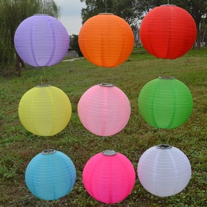 Linterna <span class=keywords><strong>de</strong></span> tela con energía solar LED colgante portátil redonda impermeable para exteriores para acampar, camino, patio, boda - Product Image 5