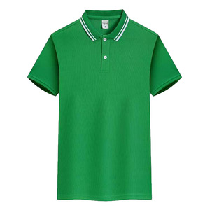 Polo personnalisé à séchage rapide, couleur unie, manches courtes, en tissu soie de mûrier et maille nid d'abeille, pour tenue de travail d'entreprise et publicité - Product Image 1