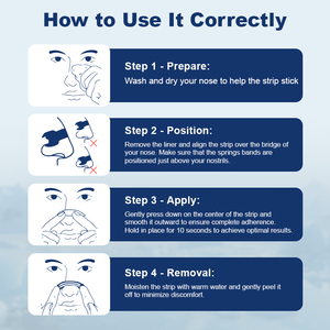 Patch nasal LYCHA certifié CE, hypoallergénique, bandes transparentes 66x19 55x16, anti-<span class=keywords><strong>ronflement</strong></span>, respirant, amélioration de la respiration nasale - Product Image 5