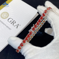Certificats GRA 3mm 4mm 5mm 6.5mm Argent Sterling 925 Plaqué Or Blanc Bijoux Hip Hop Bracelet Chaîne Tennis Moissanite Rose