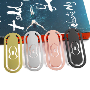 Marcadores de Libros Metálicos con Clip, en Dorado, Plateado, Negro, Latón y Acero Inoxidable, con Tarjeta de Papel - Product Image 1