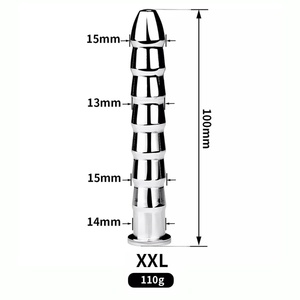 Tapón Uretral de Acero Inoxidable Acanalado FRRK, Juguetes Sexuales para Retrasar la Eyaculación para Hombres, Talla XXL, Productos para Masturbación Masculina - Product Image 2