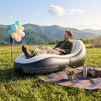 Chaise longue gonflable automatique imperméable, canapé gonflable portable pour le camping en plein air, la plage, le pique-nique, la randonnée