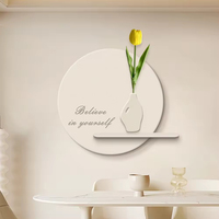 3d home decoration murales gravure laser art nature morte circulaire plantes vertes peintures de grès décoration intérieure art mural