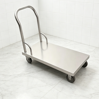 Chariot à plateforme robuste en acier inoxydable de qualité supérieure, design moderne, antirouille, pour usage hospitalier et entrepôt industriel