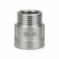 Adaptateur en acier inoxydable 304 BSPP BSPT, corps solide forgé à froid, 3/4 pouce DN20, surface lisse, raccords de tuyauterie filetés mâle-femelle ZL