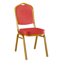 Chaise Dorée Rembourrée en Alliage d'Aluminium, Style Populaire en Asie du Sud-Est, pour Hôtels, Banquets et Salles à Manger