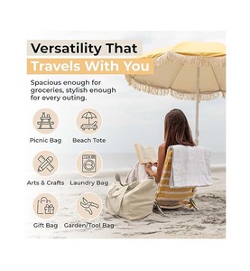 Juego de 3 bolsas de supermercado XL con bolsillos reales, correa larga para el hombro y asa corta. Resistente, Plegable, Lavable - Product Image 5