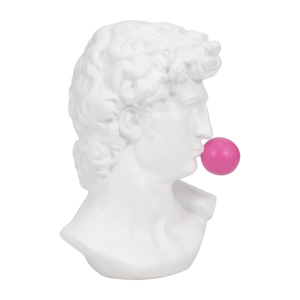 Scultura in Resina di Testa di Dio Greco con Accenti in Gomma Rosa per Decorazioni Domestiche, Bagno, Ufficio, Soggiorno - Product Image 3