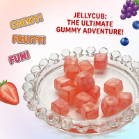 Bonbons en gros personnalisés sous marque privée, saveurs variées et audacieuses, bonbons gélifiés en cubes, goût fruité moelleux, paquets en boîte, friandises sucrées