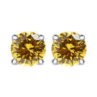 Boucles d'oreilles clous classiques en argent sterling S925 plaqué or rose avec zircon à quatre griffes, style Europe-Amérique, pierre de naissance de décembre pour femme
