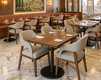 Ensemble de meubles de restaurant en acier inoxydable pour café-bar-hôtel moderne, chaise et table, écologiques, pour une solution tout-en-un