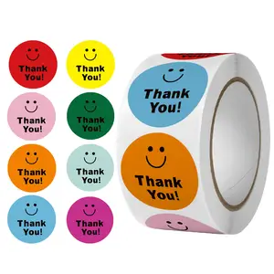 사용자 정의 포장 씰링 모지 스티커 도매 크래프트 종이 스티커 감사합니다 선물 스티커