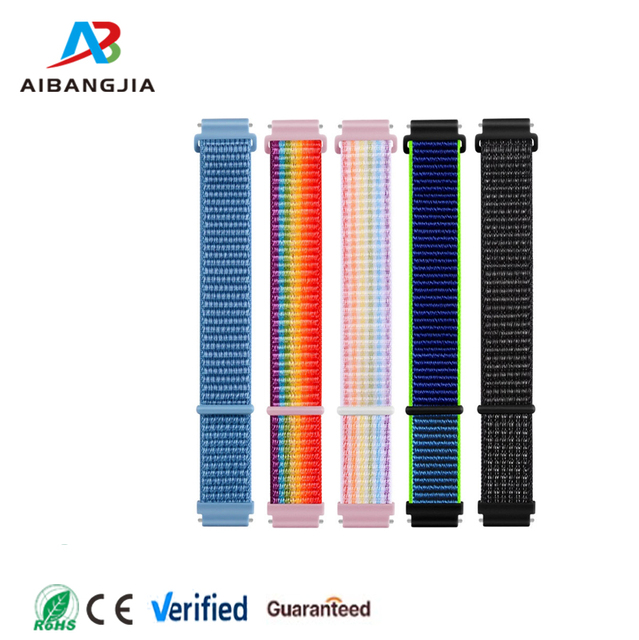 16mm 18mm Quick Release Soft Fabric Adjustable Replacement SmartWatch Wristband Sport Loop Nylon Smart Watch Band Strap