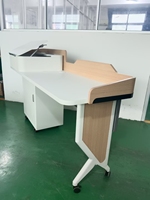 Pupitre mobile multifonctionnel en bois pour conférences, formations, podium de conférencier, plateforme portable, bureau d'école, salle de classe, style minimaliste