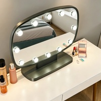 Miroir de salle de bain moderne G105023 600x240x485mm, miroir de maquillage LED à commande tactile 3 couleurs avec ampoules