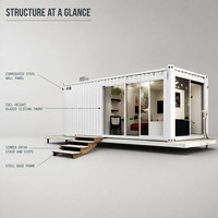 Rumah Kontainer Prefab Tahan Air Tahan Api Unit Modular Tata Letak Kustom Rumah Modular Lepas Pasang untuk Hunian Sementara