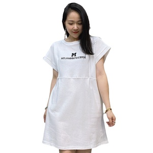 Vestido Midi <span class=keywords><strong>de</strong></span> Algodón LFF-120/European Station, Elegante, Casual, Estilizador, Corte en A, para Mujer, Verano, <span class=keywords><strong>Manga</strong></span> <span class=keywords><strong>Corta</strong></span>, Cintura Alta, Holgado - Product Image 5