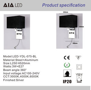 <span class=keywords><strong>Support</strong></span> de téléphone portable rechargeable par USB, lampe murale E27 <span class=keywords><strong>pour</strong></span> chambre à coucher, lampes de lecture de chevet, lumière murale moderne minimaliste <span class=keywords><strong>pour</strong></span> hôtel, villa - Product Image 2