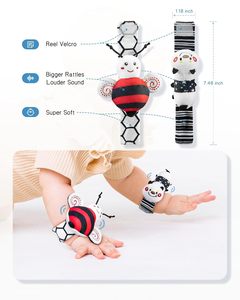 Hot Sell High Contrast Baby <b>Toys</b> Infant Rattle Socks Wristband Set Cartoon Insect Animal Soft Plush <b>Sensory</b> <b>Toys</b> <b>for</b> <b>Newborns</b> - Product Image 6