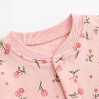 Combinaison pour bébé fille à imprimé cerise, mignonne, à manches longues, pour le printemps et l'automne, tenue pour nouveau-né