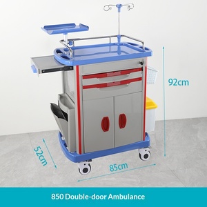 Carro de Rescate Médico ABS para Ambulancias y Hospitales, Construcción de Acero y Plástico, para Infusión, Anestesia y Suministro de Medicamentos, de Larga Duración - Product Image 3