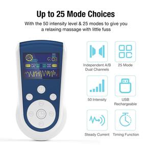 Recarregável <span class=keywords><strong>TENS</strong></span> Unidade Estimulador Muscular, 25 Modos <span class=keywords><strong>TENS</strong></span> Máquina com 4pcs Premium Eletrodo Pads para Alívio Da Dor - Product Image 4