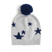 Bonnet en acrylique avec étoiles brodées Chapeau à pompons d'hiver Design à la mode Bonnet chaud d'automne et d'hiver Vente en gros