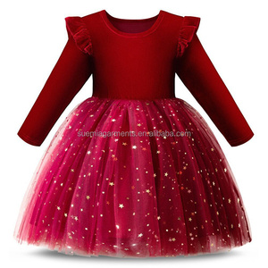 Abito da Festa per Bambine con Maniche Lunghe <span class=keywords><strong>in</strong></span> <span class=keywords><strong>Tulle</strong></span> Natalizio, Produzione Personalizzata con Basso MOQ - Product Image 3