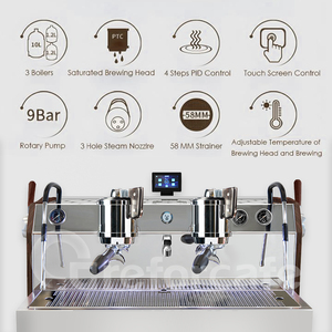 เครื่องชงกาแฟอิตาเลียนแบบหลายหม้อต้ม 9 บาร์ 2 ปั๊มโรตารี่ในตัว เครื่องชงเอสเพรสโซเชิงพาณิชย์ระดับมืออาชีพ รุ่น CB-M935D เครื่องชงกาแฟ CB - Product Image 2