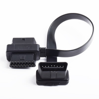 0,3 m coche OBD OBD2 OBDii 16 pines macho/hembra paso a ángulo recto OBD 16 pines macho Cable de Extensión completamente cargado