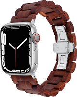 Untuk tali jam tangan Apple, Untuk tali jam tangan iWatch, Gesper kupu-kupu kayu solid jenis kayu cendana Indonesia, tali kayu murni Untuk Apple Watch