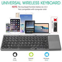 Clavier Bluetooth pliable personnalisé avec pavé tactile, mini clavier pliable rechargeable ultra fin pour tablette et ordinateur portable