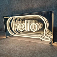 Lampu Neon LED 3D ukuran khusus Bar selebriti Internet lampu latar belakang cermin terowongan ribu lapisan lapisan Yss cermin tak terbatas bercahaya