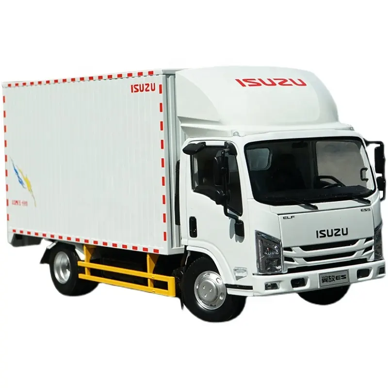 1/18 ISUZU Wing Light Truck Tractor Trailer Car Model Alloy Container Truck Model Transport Truck Tractor Alloy Coleccion