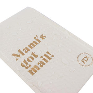 Sobres acolchados para ropa, sobres de crema ecológico de alta resistencia con logotipo dorado, color marfil - Product Image 3