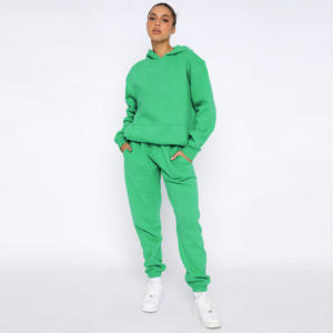 Style personnalisé de la manufacture ou logo ODM automne hiver ensemble de sweat-shirt à capuche à manches longues ensemble de pantalons longs décontractés de <span class=keywords><strong>jogging</strong></span> à la mode pour femmes - Product Image 1