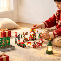 Calendrier de l'Avent de Noël AJB, blocs de construction, boîte mystère, 24 mini-modèles différents, compte à rebours de 24 jours, briques DIY, jouet éducatif